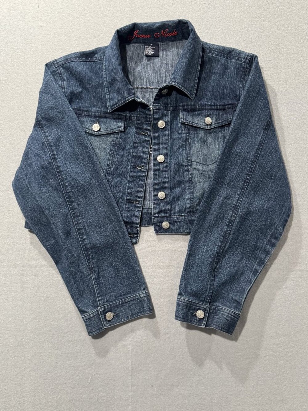 Jamie Nicole Y2K Crystal Crown Denim Jacket